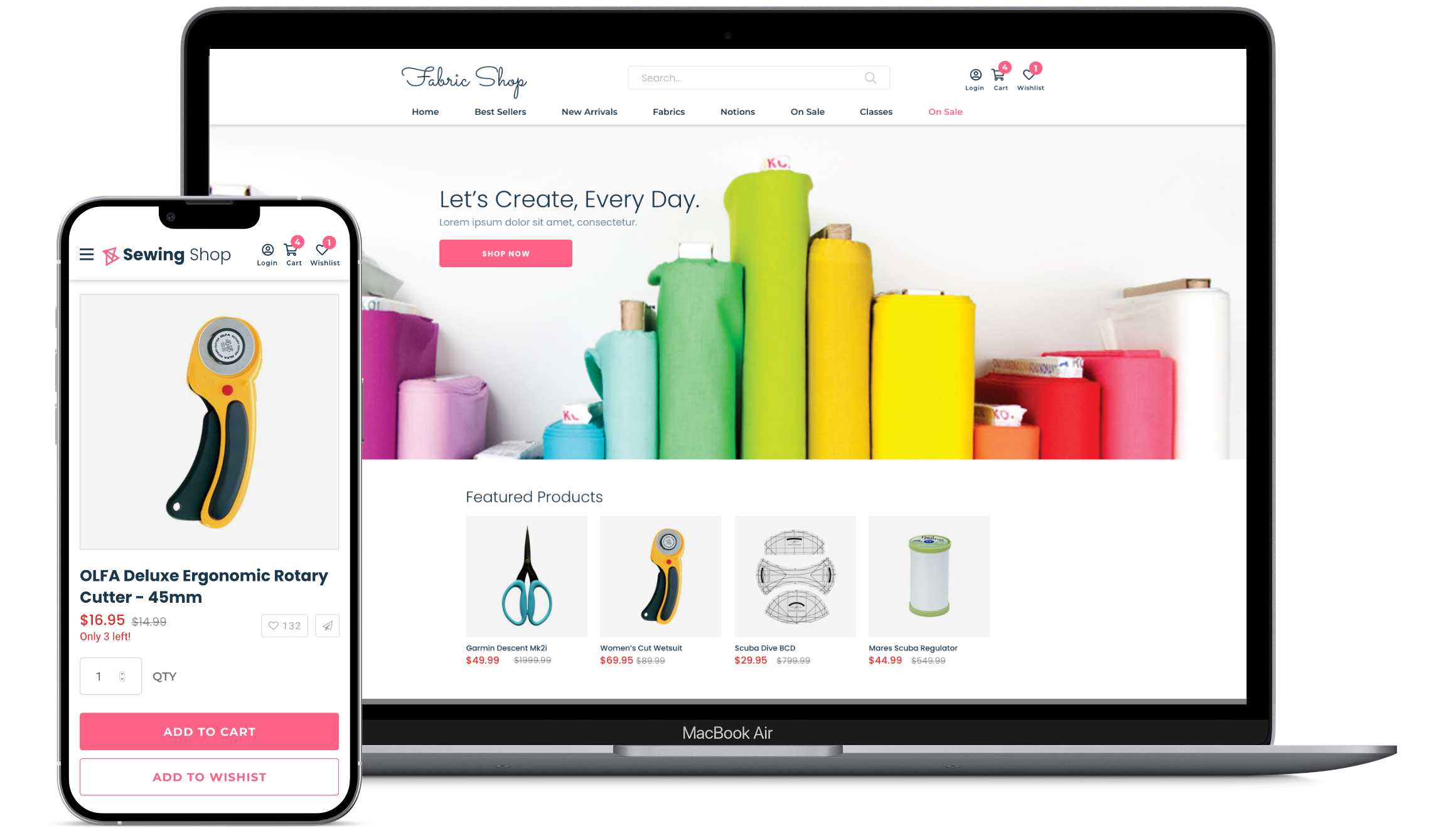 Fabric Shop eCommerce POS Quilt Store POS | eCommerce Integration