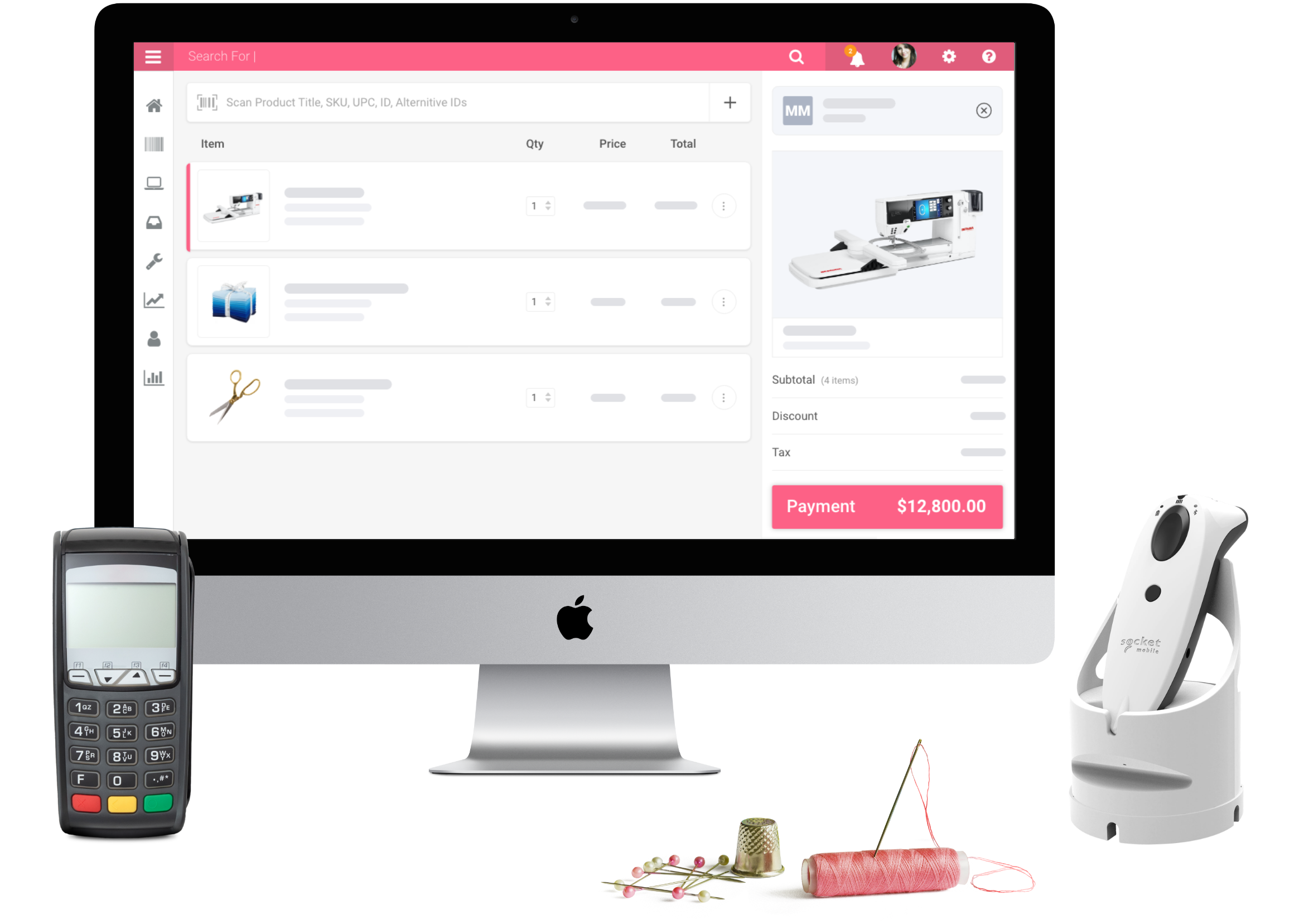 quilt and fabric pos screen Quilt Store POS System | Checkout Screen