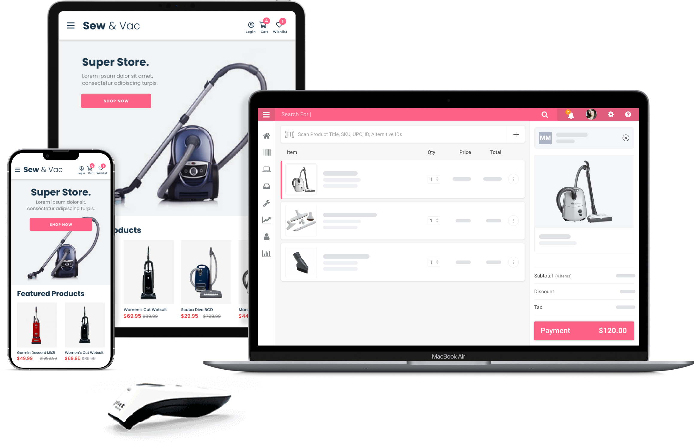 sew and vac pos system Sew and vac pos on different devices
